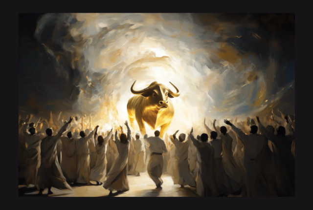 Painting of the biblical golden calf